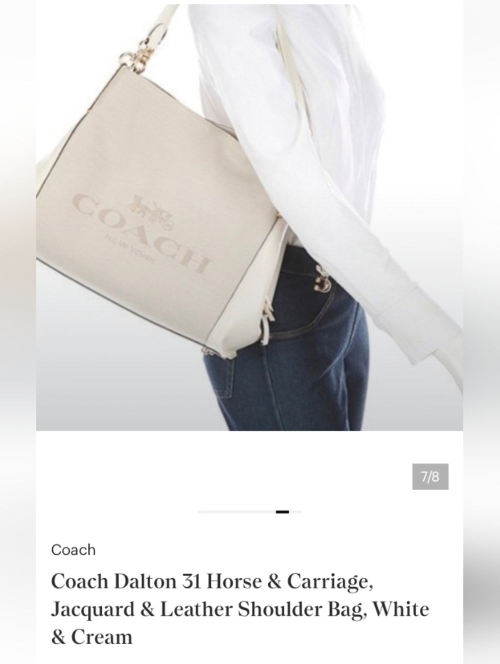 Coach Dalton 31 Horse And Carriage Jacquard& Leather Shoulder Bag - Picture 14 of 14